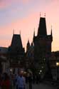 Zonsondergang Karlov Most Karelsbrug Praag in PRAAG / Tsjechi: 