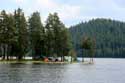 Shiroka Polyana Lake and dam Shiroka in BATAK / Bulgaria: 