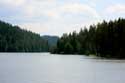 Shiroka Polyana Lake and dam Shiroka in BATAK / Bulgaria: 