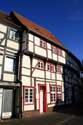 Huis rode vensters Soest / Duitsland: 