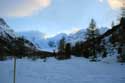 Zicht op Piz Bernina en Morteratsch Gletsjer Pontresina / Zwitserland: 