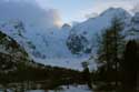 Zicht op Piz Bernina en Morteratsch Gletsjer Pontresina / Zwitserland: 
