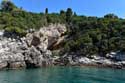Zicht op Adriatische Zee van Mala Buza Bar Dubrovnik in Dubrovnic / KROATI: 