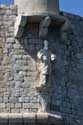 Statue Stephan of Saint under Turret of City Walls (Sveti Stjepan) Dubrovnik in Dubrovnic / CROATIA: 