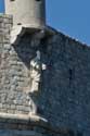 Statue Stephan of Saint under Turret of City Walls (Sveti Stjepan) Dubrovnik in Dubrovnic / CROATIA: 