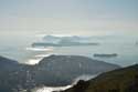 Uitzicht en zonsondergang Noordwaards Adriatische Zee Dubrovnik in Dubrovnic / KROATI: 