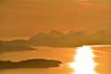 View and Sun Down Northwards Adriatic Sea Dubrovnik in Dubrovnic / CROATIA: 