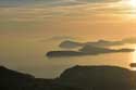 Uitzicht en zonsondergang Noordwaards Adriatische Zee Dubrovnik in Dubrovnic / KROATI: 